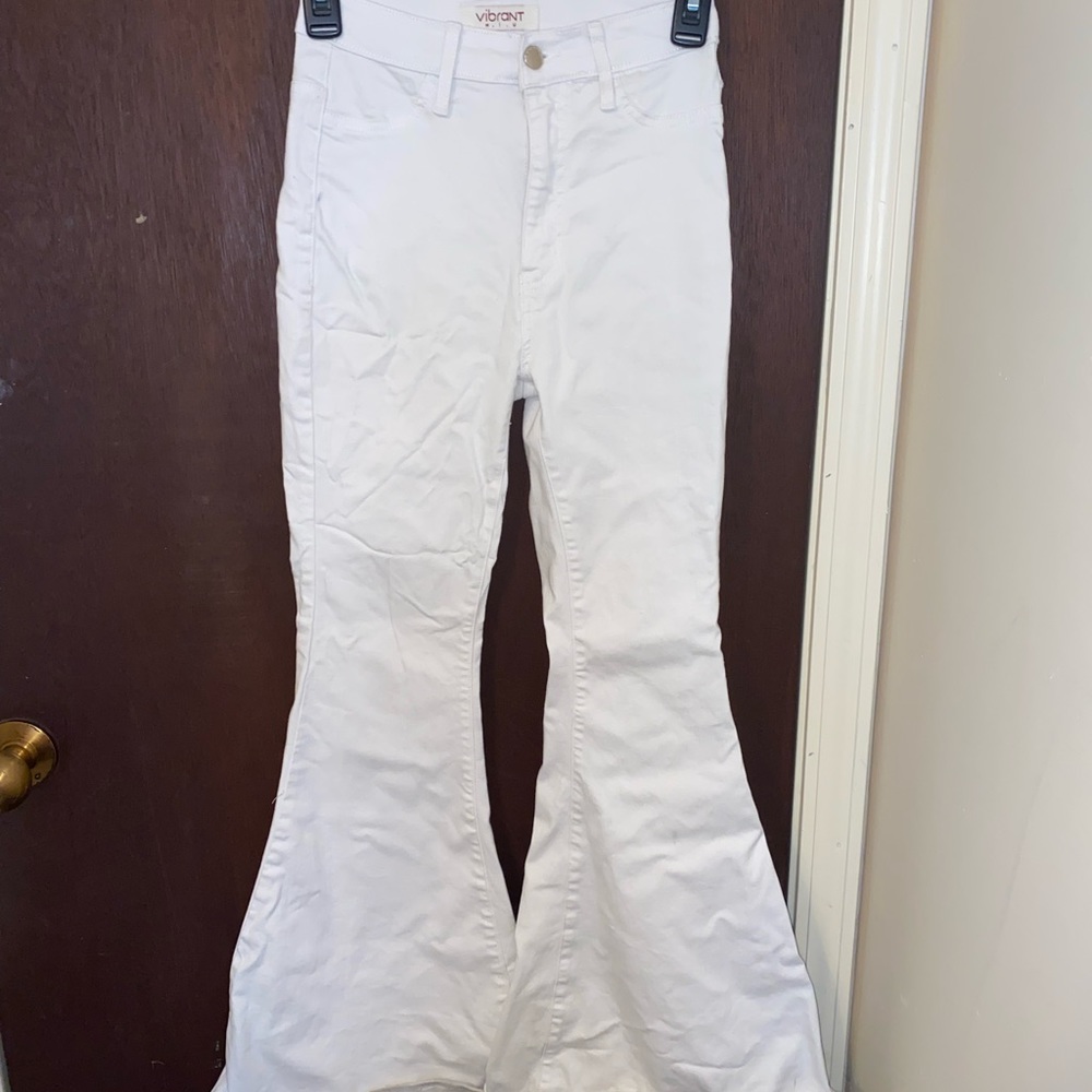 White bell bottom/flare pants
